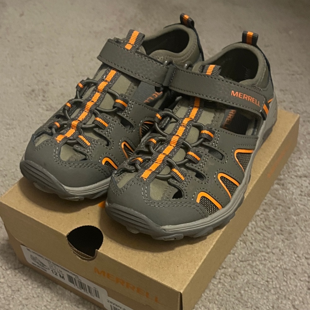 Merrell Kids' Gray and Orange Hydro Hiking Water Shoes / Sandals